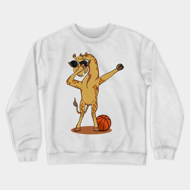 'Dabbing Giraffe Basketball' Funny Dabbing Gift Crewneck Sweatshirt by ourwackyhome